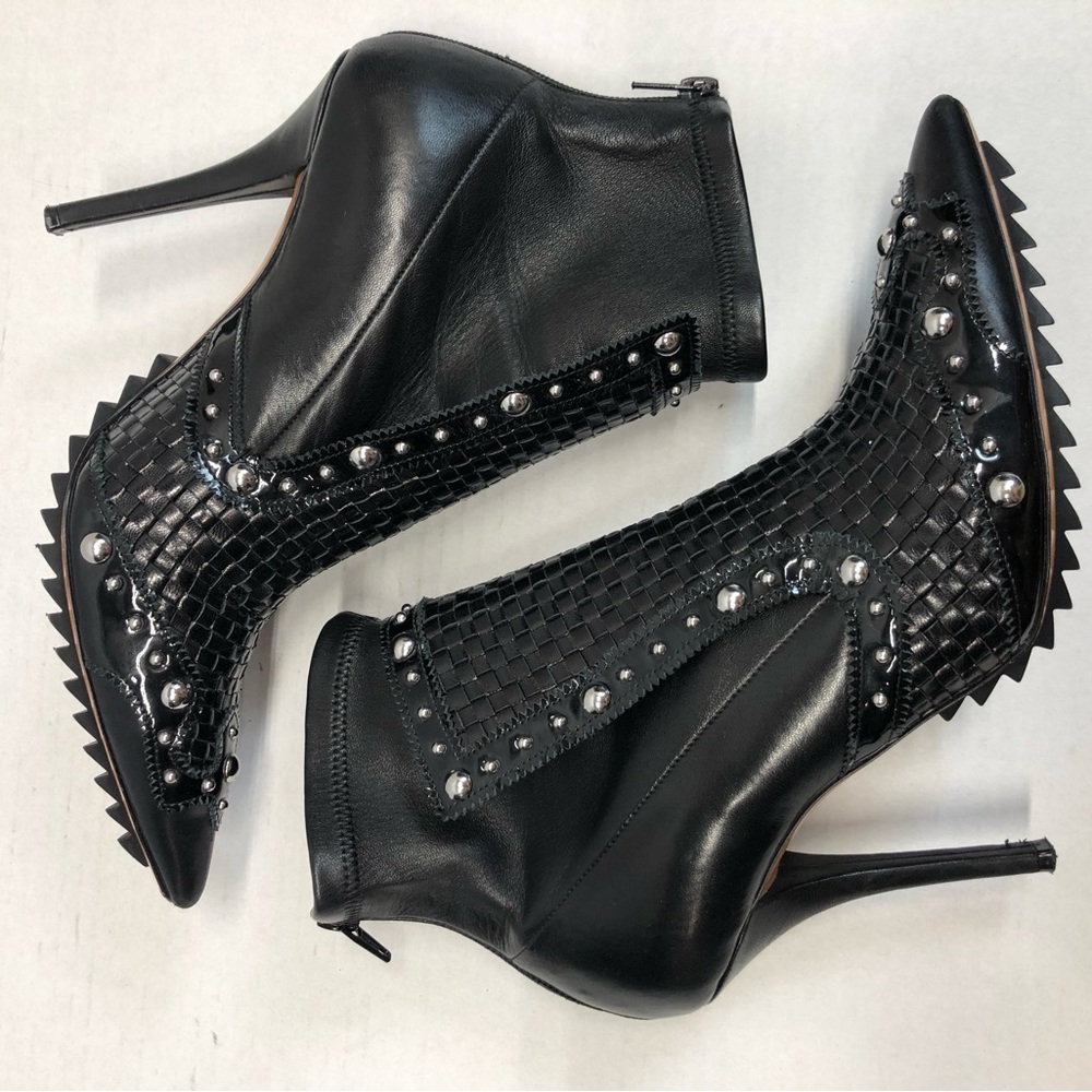 Givenchy leather studded sock booties, black/silver, EUC - Picture 9 of 11